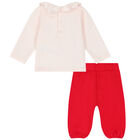 Baby Girls Pink & Red Animals Trousers Set, 1, hi-res
